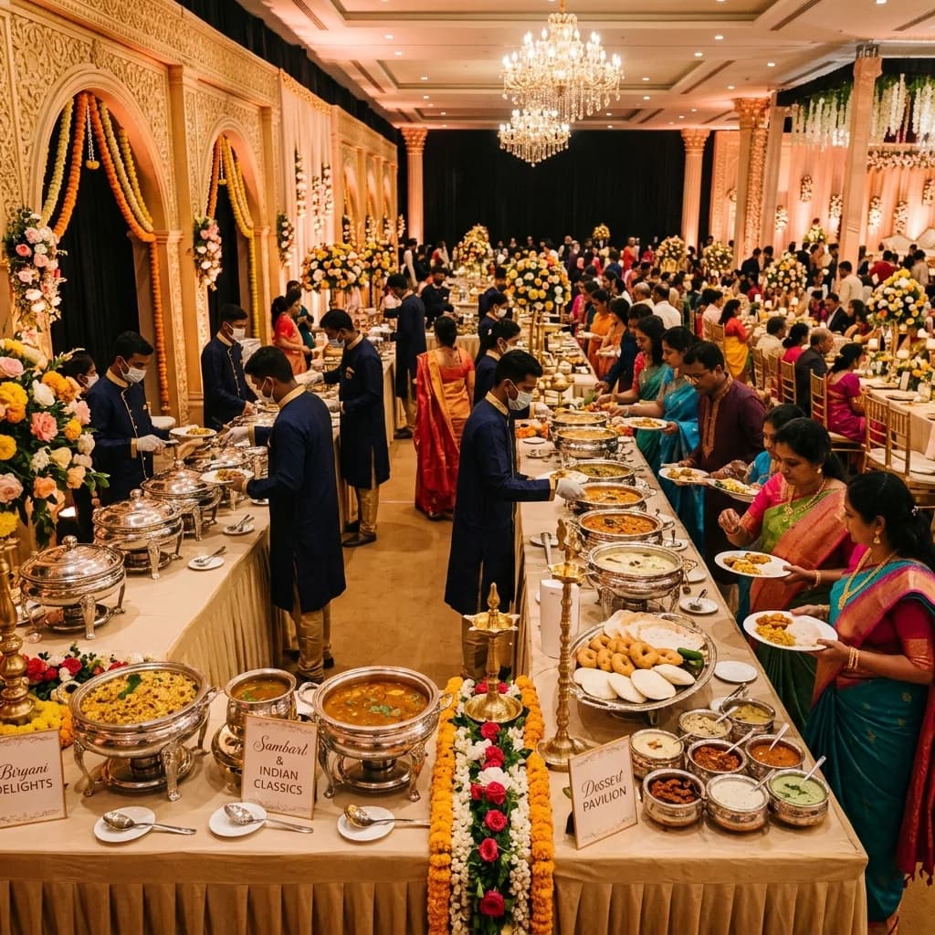 Event buffet presentation layouts